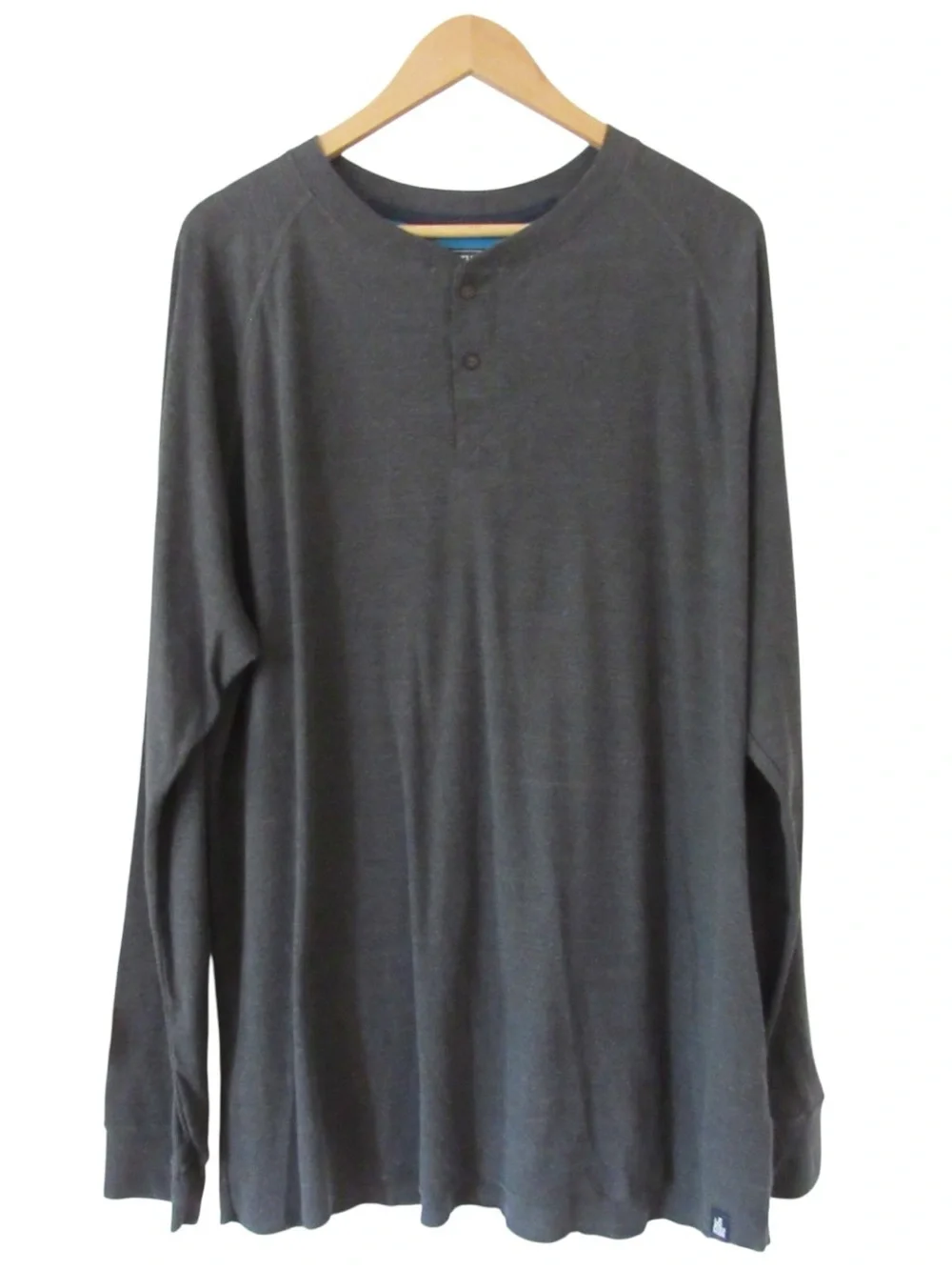 The North Face Mens Long Sleeve Seward Henley Shirt XXL Charcoal Gray Classic
